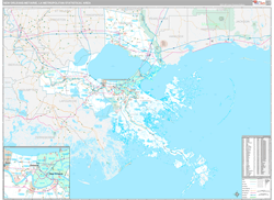 New-Orleans-Metairie Premium<br>Wall Map